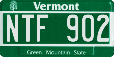 VT license plate NTF902