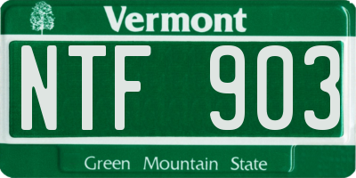 VT license plate NTF903