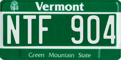 VT license plate NTF904