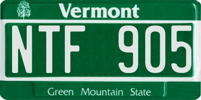 VT license plate NTF905