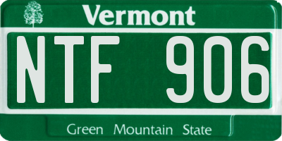 VT license plate NTF906