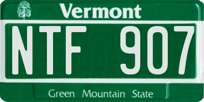 VT license plate NTF907