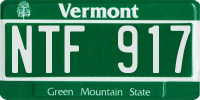 VT license plate NTF917