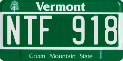 VT license plate NTF918
