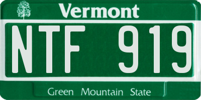 VT license plate NTF919