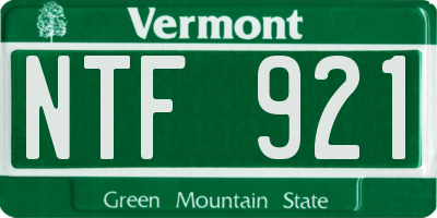 VT license plate NTF921