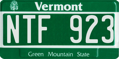 VT license plate NTF923