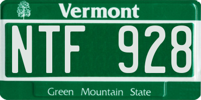 VT license plate NTF928
