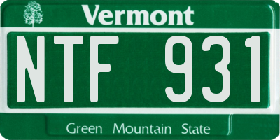 VT license plate NTF931