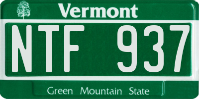 VT license plate NTF937