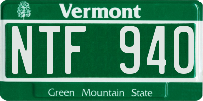 VT license plate NTF940