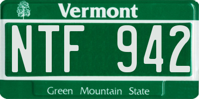 VT license plate NTF942