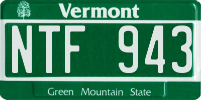 VT license plate NTF943