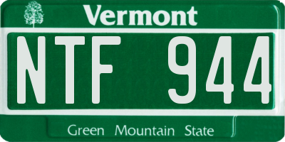 VT license plate NTF944