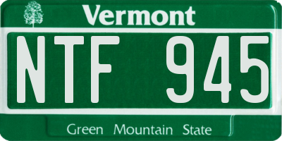 VT license plate NTF945