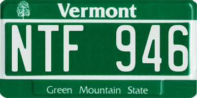 VT license plate NTF946