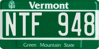 VT license plate NTF948