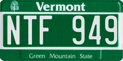 VT license plate NTF949