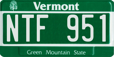 VT license plate NTF951