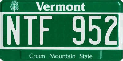 VT license plate NTF952