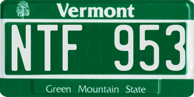VT license plate NTF953