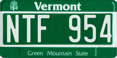 VT license plate NTF954