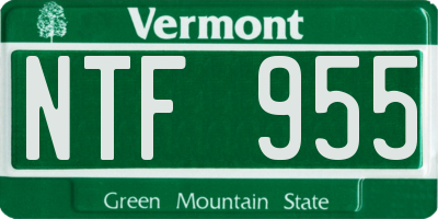 VT license plate NTF955