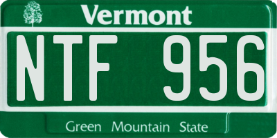 VT license plate NTF956