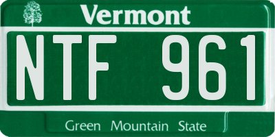 VT license plate NTF961