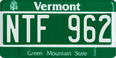 VT license plate NTF962