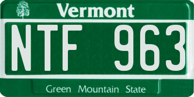 VT license plate NTF963