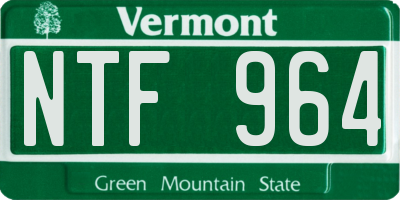 VT license plate NTF964