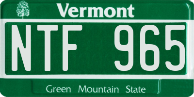 VT license plate NTF965