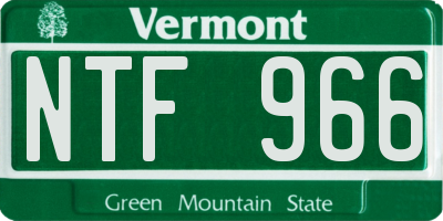 VT license plate NTF966