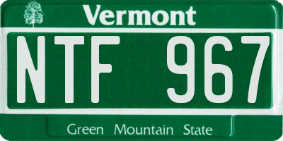 VT license plate NTF967