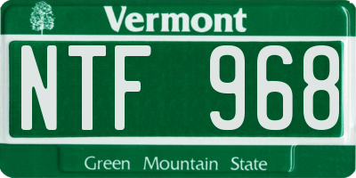 VT license plate NTF968