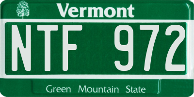 VT license plate NTF972