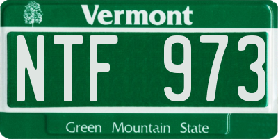 VT license plate NTF973