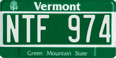 VT license plate NTF974