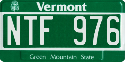 VT license plate NTF976