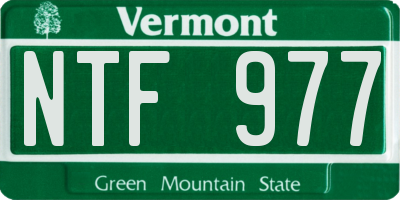 VT license plate NTF977