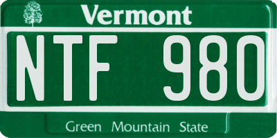 VT license plate NTF980