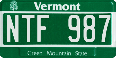 VT license plate NTF987