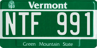 VT license plate NTF991