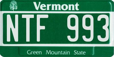 VT license plate NTF993