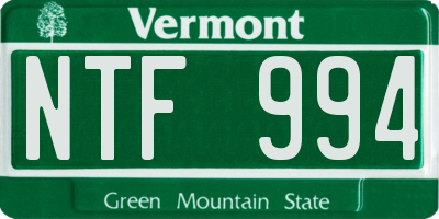 VT license plate NTF994