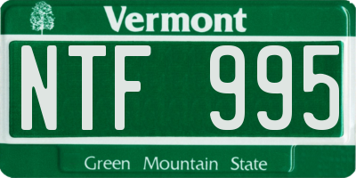 VT license plate NTF995
