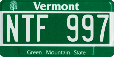 VT license plate NTF997