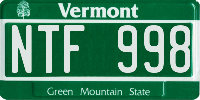 VT license plate NTF998