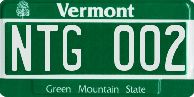 VT license plate NTG002